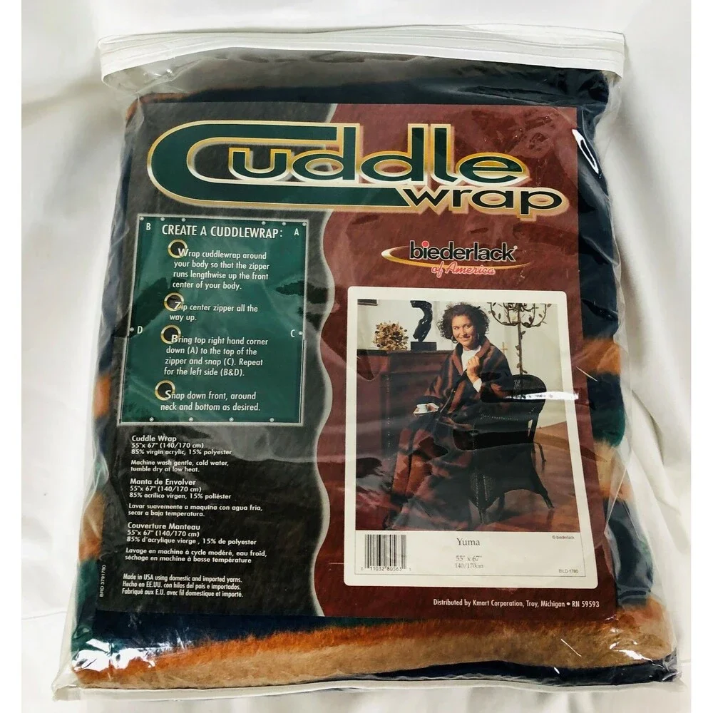 Biederlack Cuddle Wrap Blanket Yuma Southwest Snap Zip Wearable Stadium 55